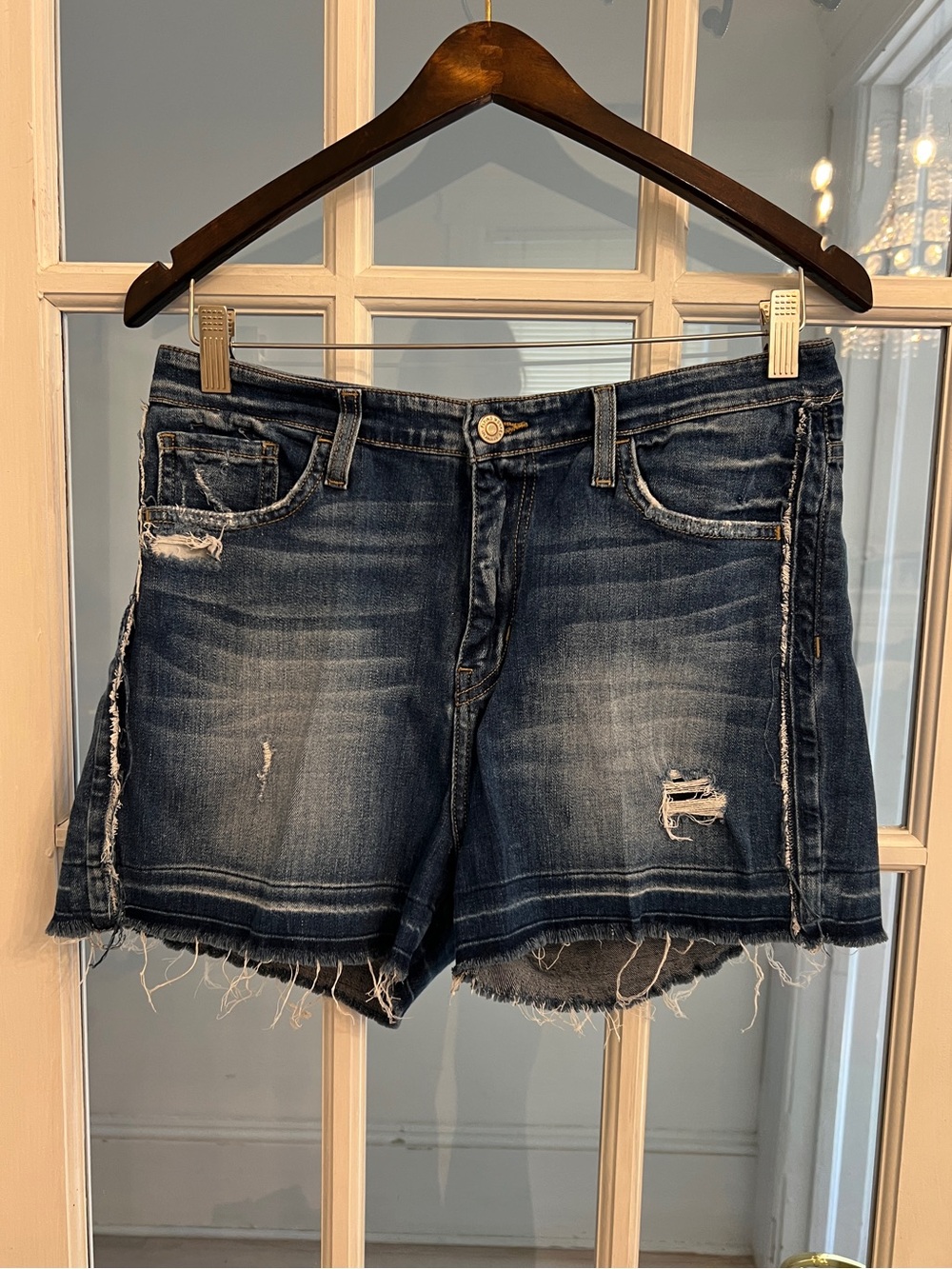 FLYING MONKEY Platinum Women’s Distressed Raw Hem Denim Shorts 30